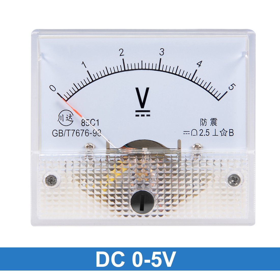 uxcell Error del metro 85C1 del voltaje del indicador de voltaje del panel analógico de DC 0-5V el 2,5%