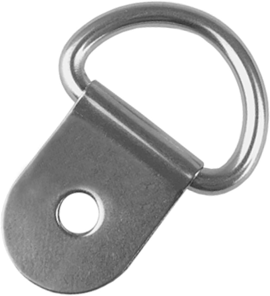 EXCELFU Paquete de 30 anillos en D pequeños de acero inoxidable con anillas en D, anillos de anclaje para cargas en casos, camiones, remolques de
