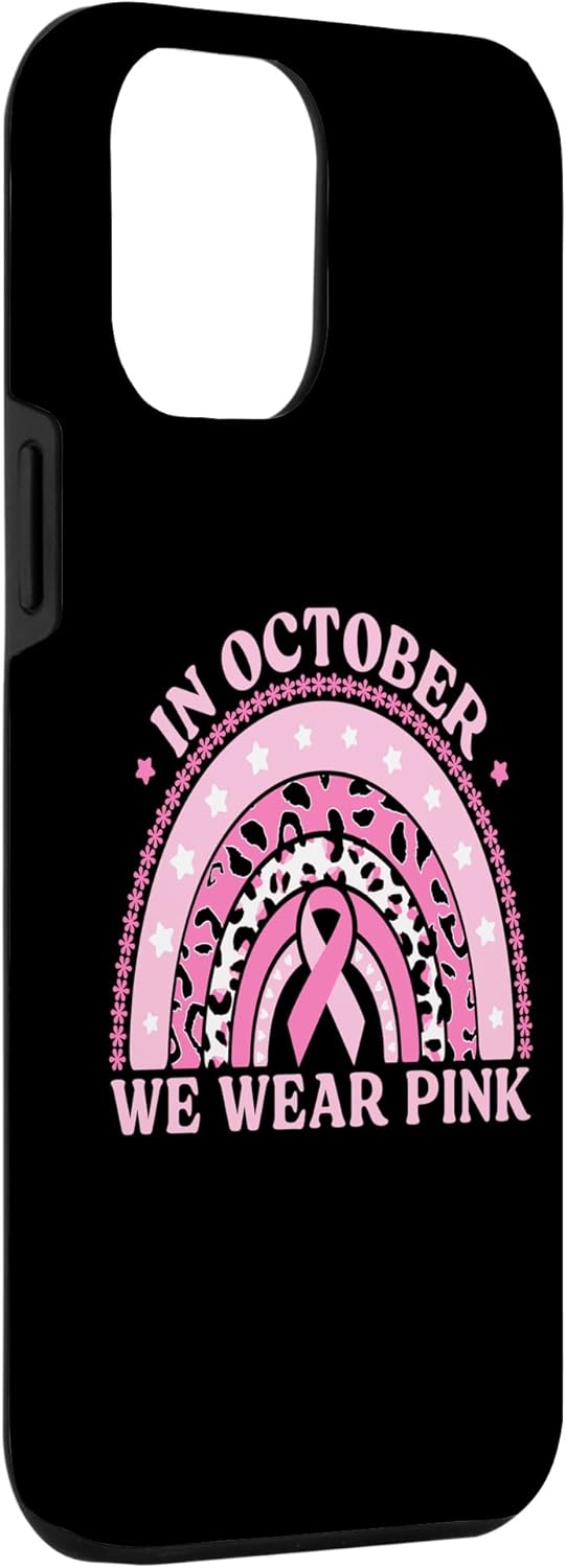 iPhone 13 Pro Max En octubre usamos funda para cáncer de mama de leopardo rosa arcoíris 2023