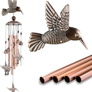 WUSFAR Campanillas de viento de colibrí de aleación de cobre para decoraciones al aire libre, jardín, patio, árboles o como un buen regalo para WUSFAR Campanillas de viento de colibrí de aleación de cobre para decoraciones al aire libre, jardín, patio, árboles o como un buen regalo para