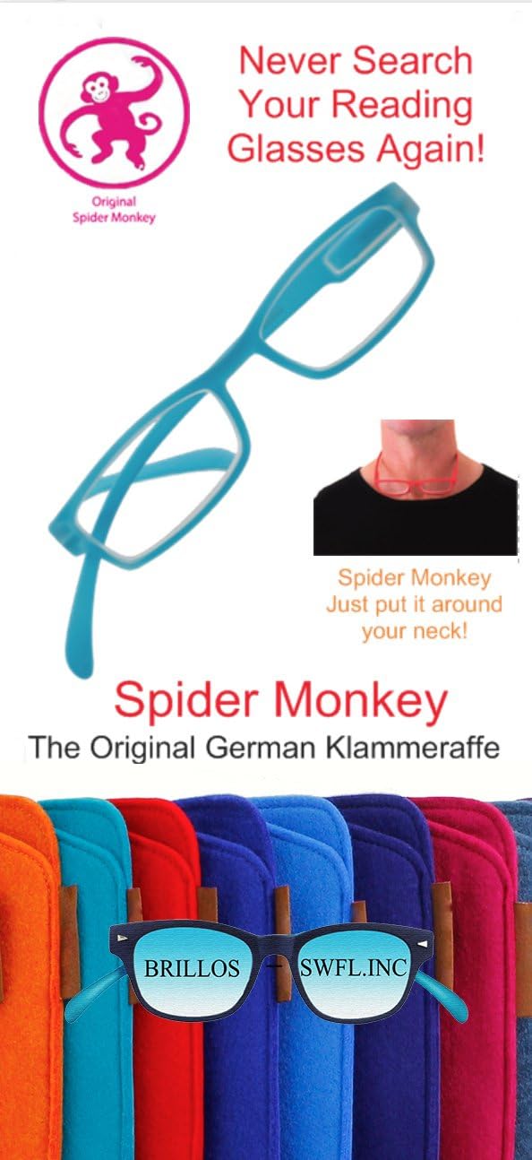 Spider Monkey Gafas de lectura de brazo largo ancho Havanna (+3.00)