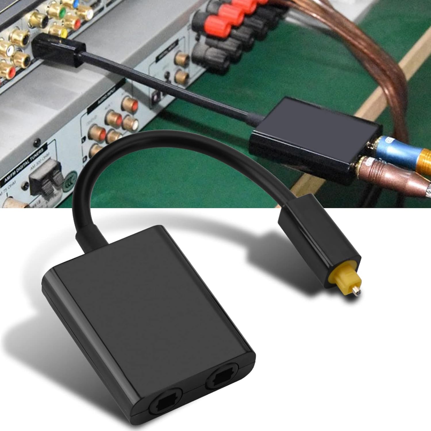 Zerone Divisor óptico de la fibra de Digitaces Toslink, 1 en 2 hacia fuera Toslink cable óptico del adaptador de audio digital
