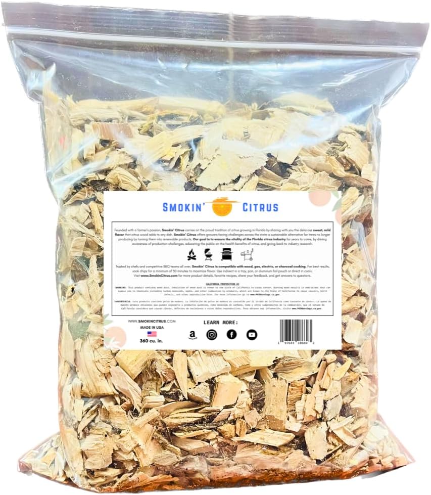 Smokin Citrus – Chips de madera cítrica natural de primera calidad para ahumador, parrilla, cóctel, virutas para ahumar, barbacoa sostenible,