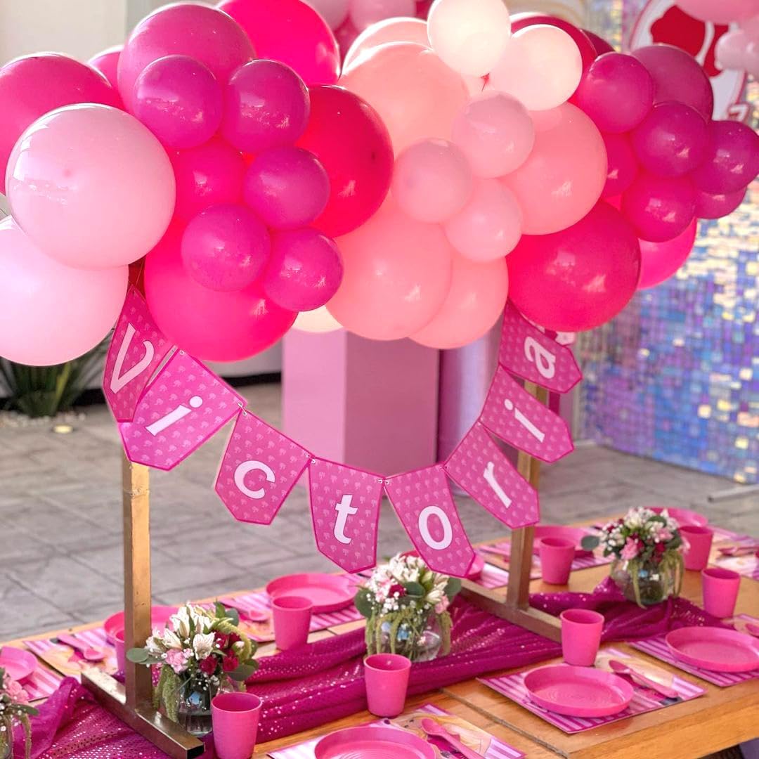 Globos de fiesta rosa y blanco, 50 globos de látex rosa de 12 pulgadas, globos de confeti rosa bebé para boda, compromiso, cumpleaños, revelación de