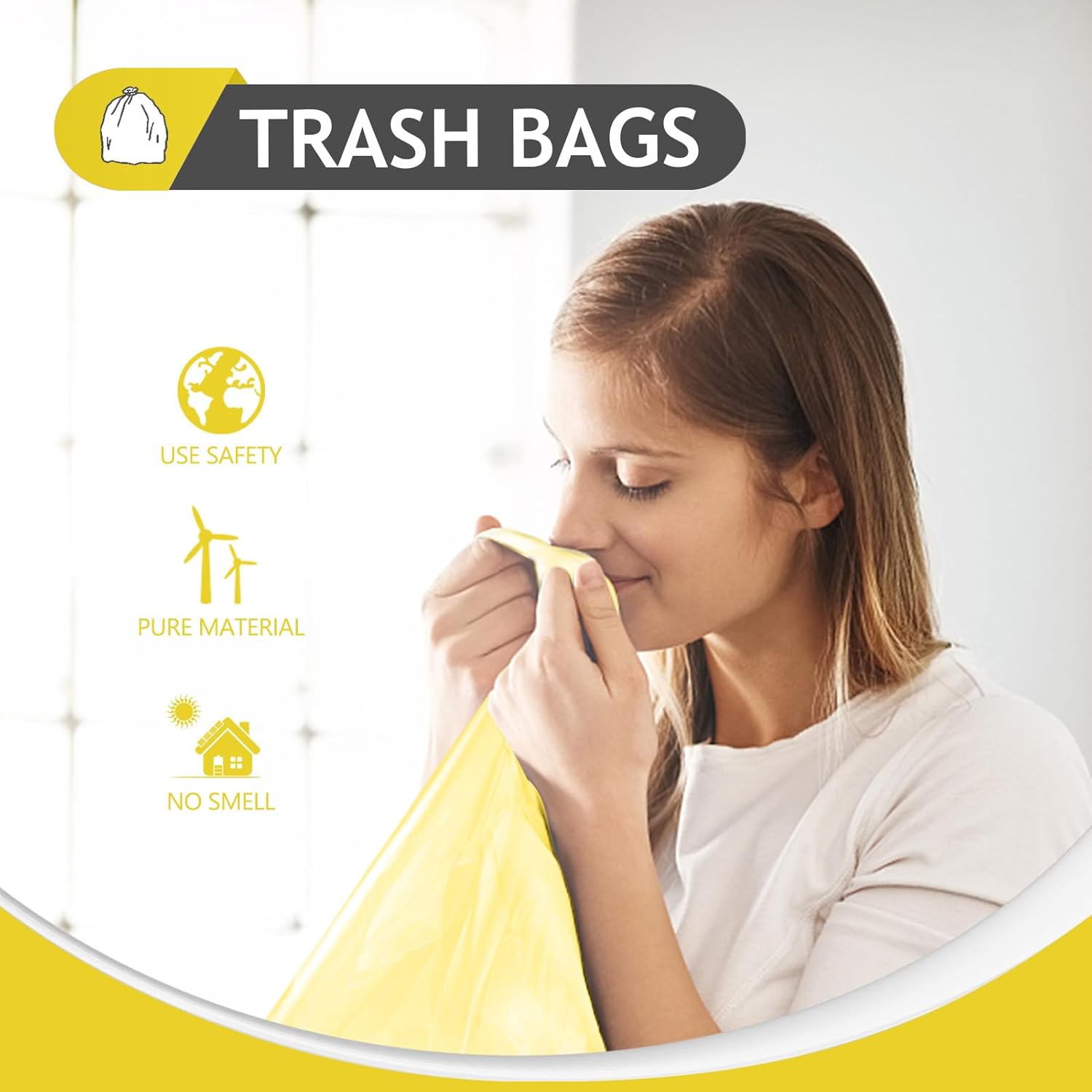 Teivio – Bolsas de basura fuertes de 3 galones, 80 unidades, bolsas de basura para baño, bolsas de plástico pequeñas para oficina en casa, cocina,