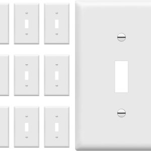 ENERLITES – Tapa de la placa de pared del interruptor de palanca, tamaño 1-Gang 4.50 pulgadas x 2.76 pulgadas, termoplástico de policarbonato ENERLITES – Tapa de la placa de pared del interruptor de palanca, tamaño 1-Gang 4.50 pulgadas x 2.76 pulgadas, termoplástico de policarbonato