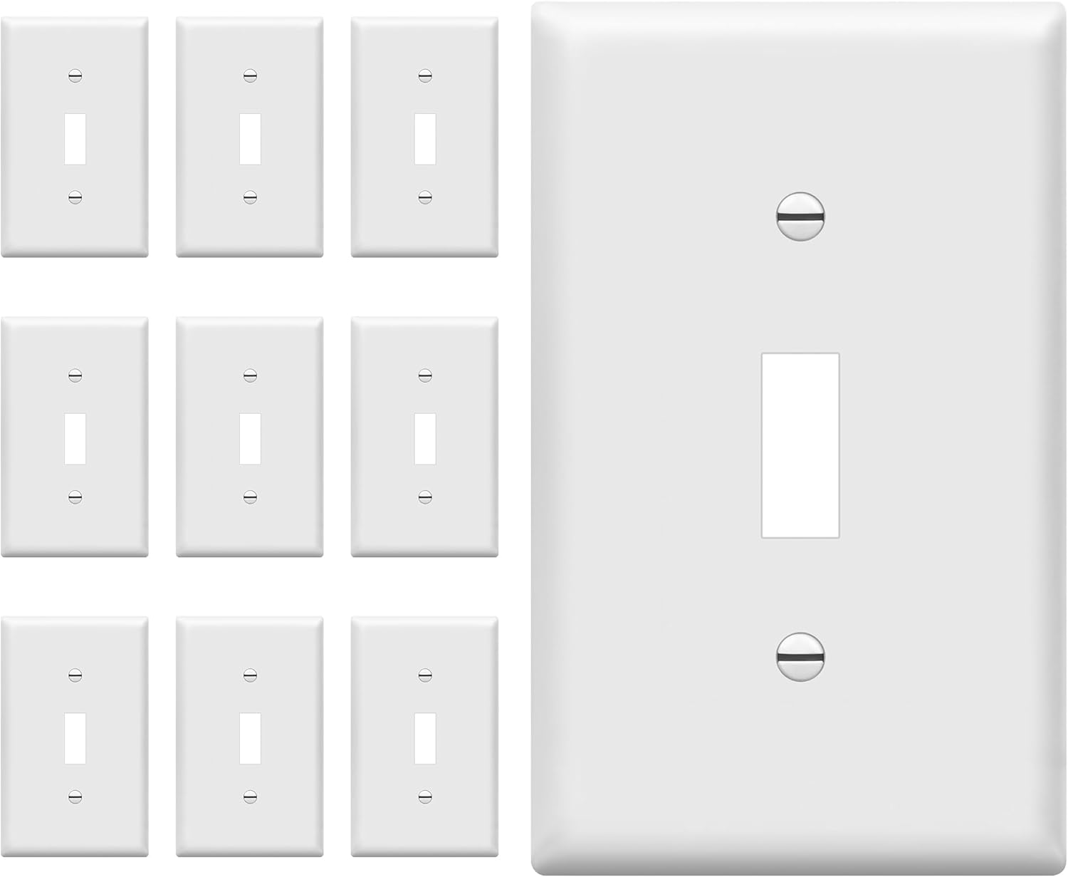 ENERLITES – Tapa de la placa de pared del interruptor de palanca, tamaño 1-Gang 4.50 pulgadas x 2.76 pulgadas, termoplástico de policarbonato