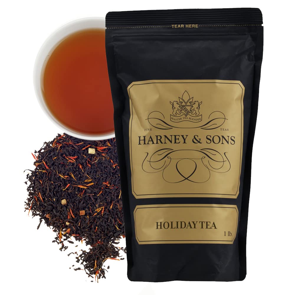 Harney & Sons Té navideño con sabores cítricos, clavo, canela y almendras  16 onzas de té negro suelto