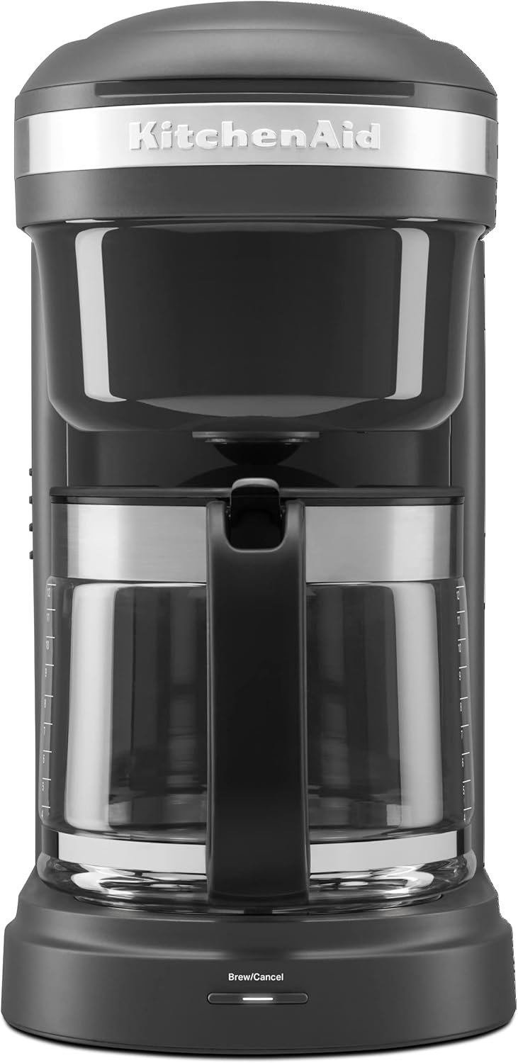 KitchenAid KCM1208DG – Cafetera con cabezal de ducha en espiral de goteo, 12 tazas, gris mate y tostadora KMT2115, 2 rebanadas