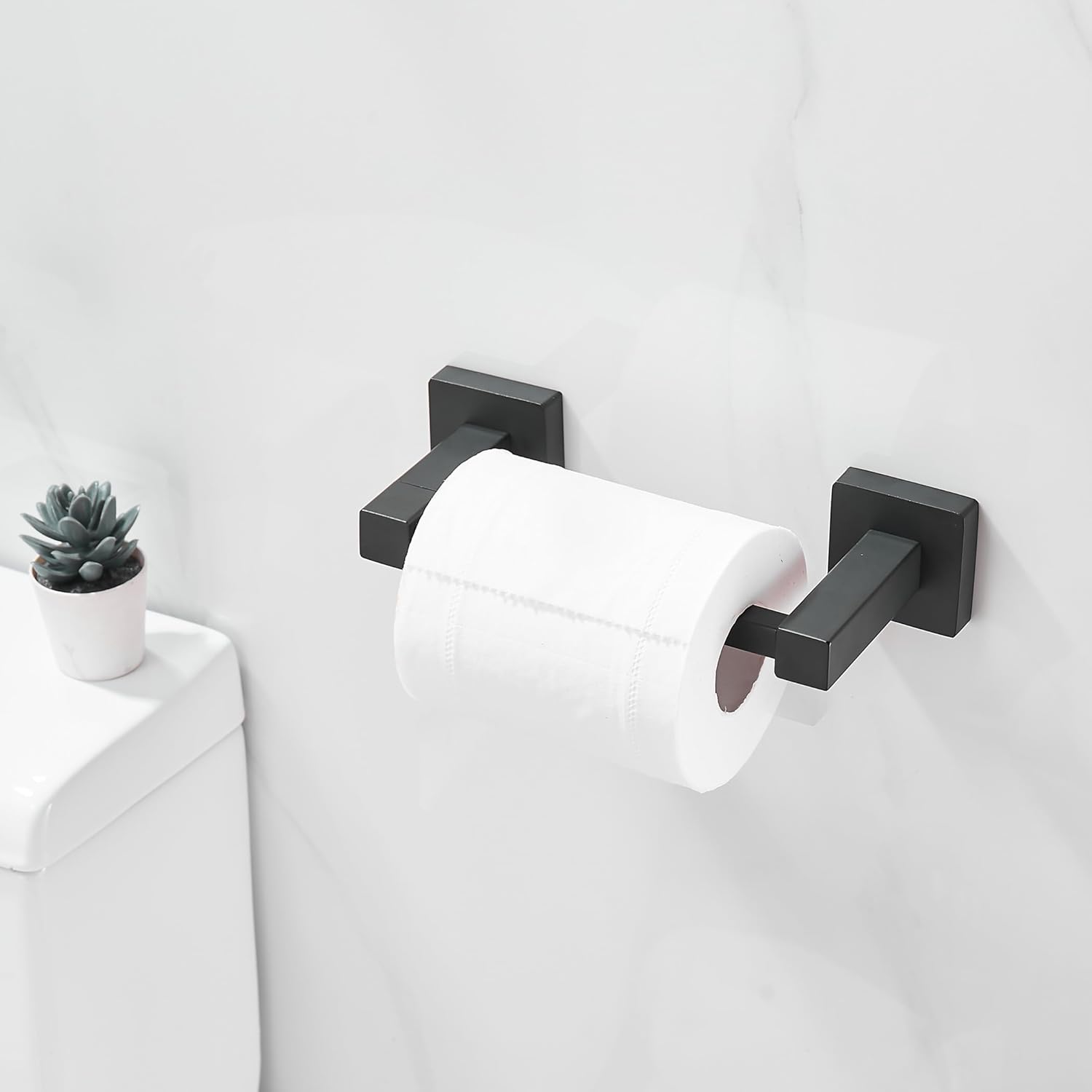 Soporte de papel higiénico negro, moderno soporte para toallas para pared de baño, soporte para toallas de papel higiénico negro mate, soporte para