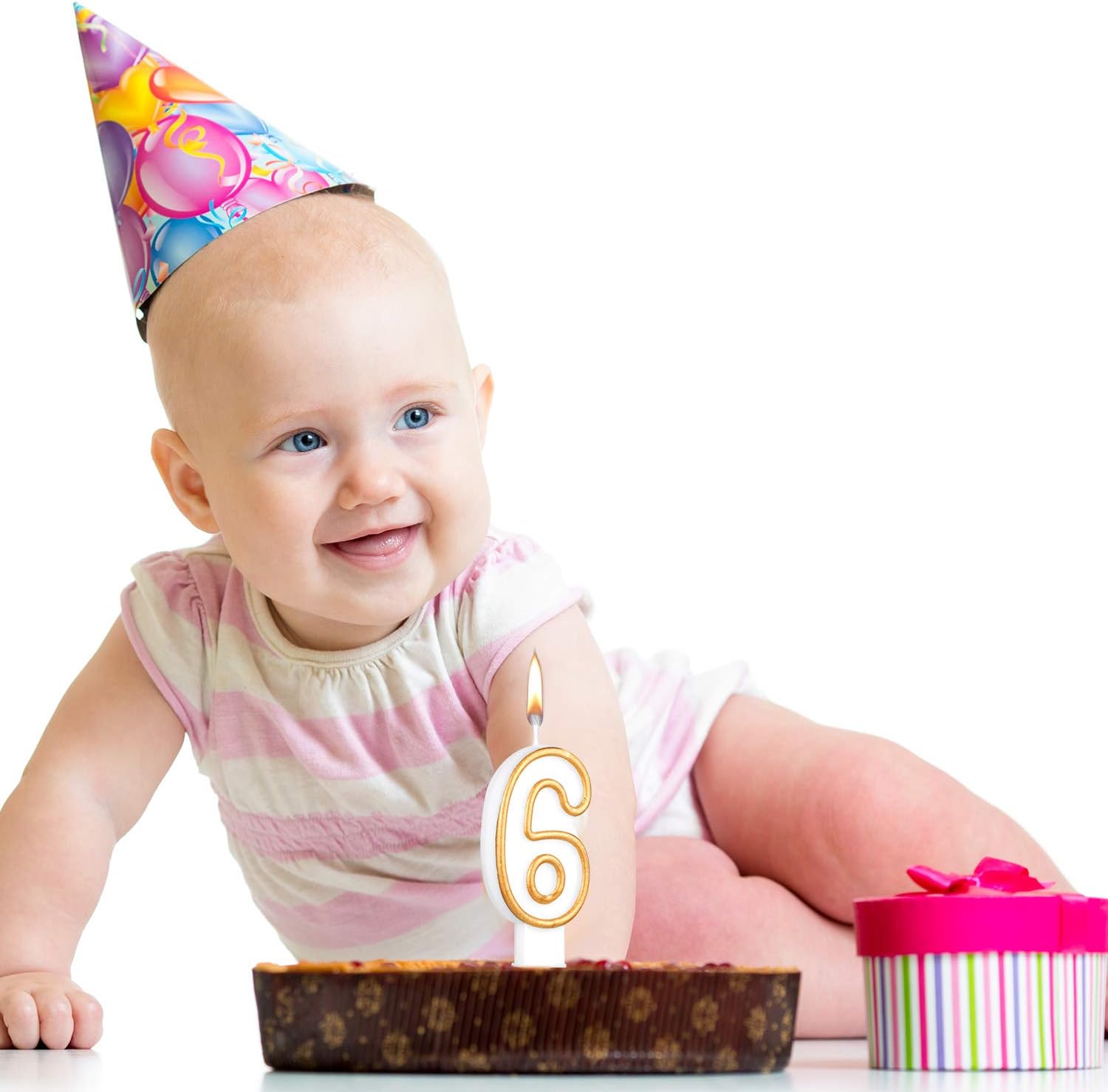10 velas con números de pastel de cumpleaños, números del 0 al 9, velas blancas con bordes dorados, decoración de velas para decoración de bodas,