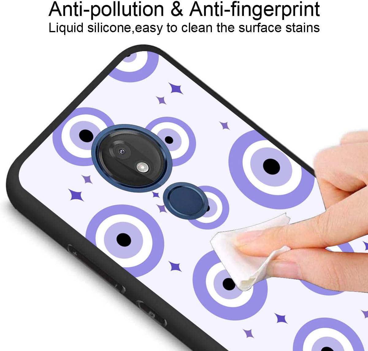 Funda de teléfono para Motorola Moto G7 PowerSupraOptimo Maxx, color morado de ojo turco de ojo de demonio turco Ojo Turco Morado Linda funda