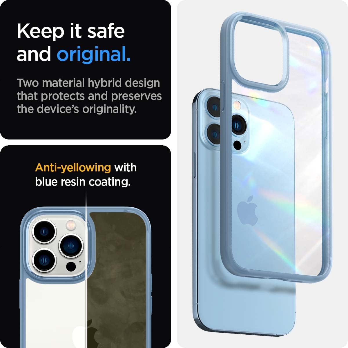 Spigen Funda ultra híbrida diseñada para iPhone 13 Pro (2021) – Azul Sierra