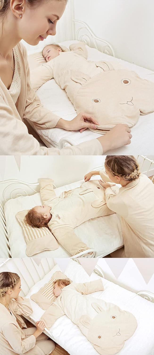 Saco de dormir con cremallera de 3 vías para bebé, niña, niño, unisex, saco de dormir para bebé, 100% algodón, TOG 2.5, manta portátil para bebé