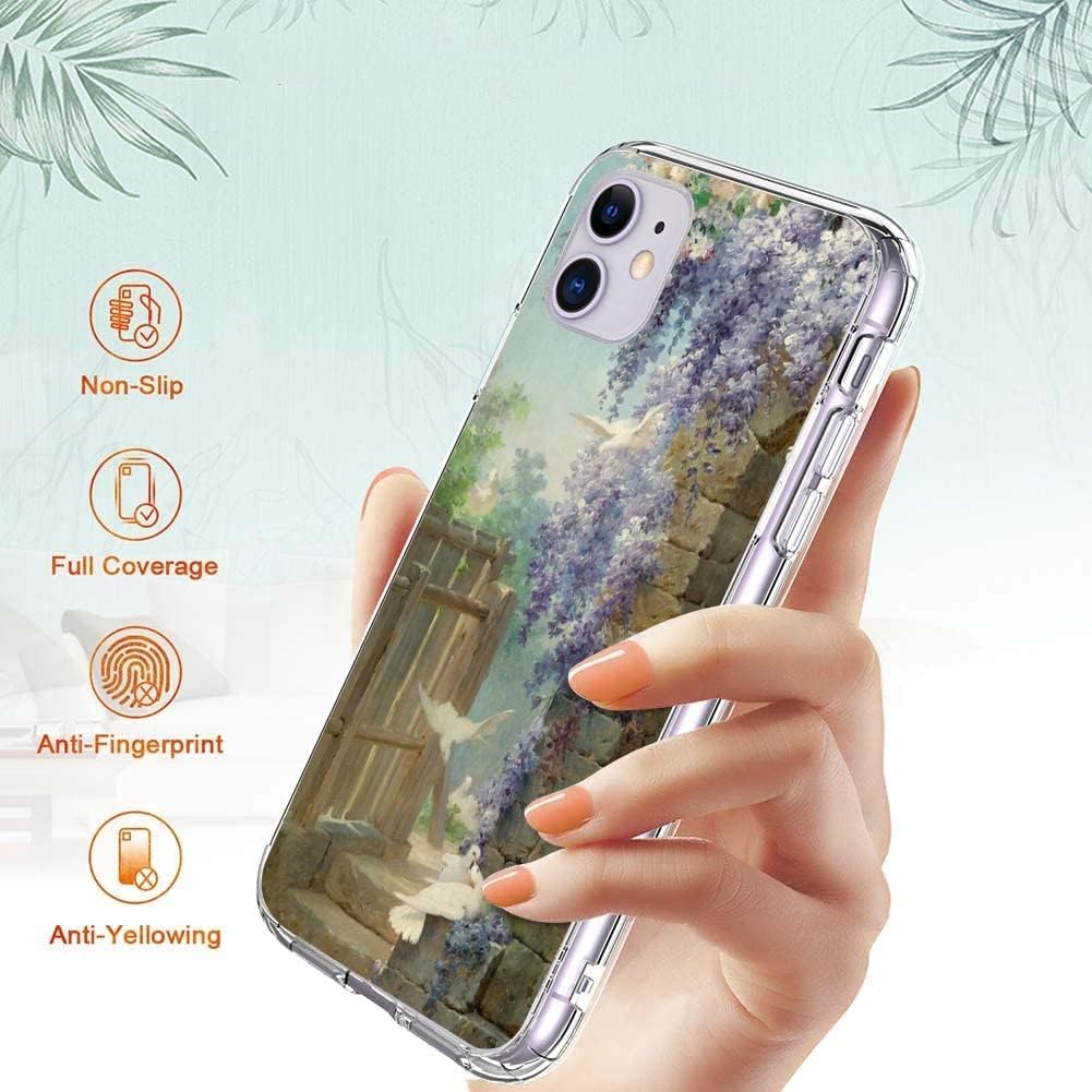 Funda protectora de estilo retro estético con pintura al óleo para iPhone 11, diseño renacentista, flexible, TPU, a prueba de golpes, compatible con