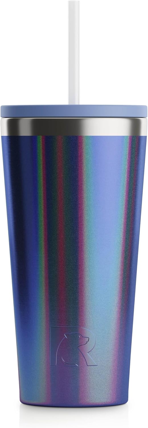 RTIC Vaso de viaje portátil de acero inoxidable de 20 onzas con aislamiento, tapa resistente a derrames, sin BPA, bebida fría y caliente, forro de