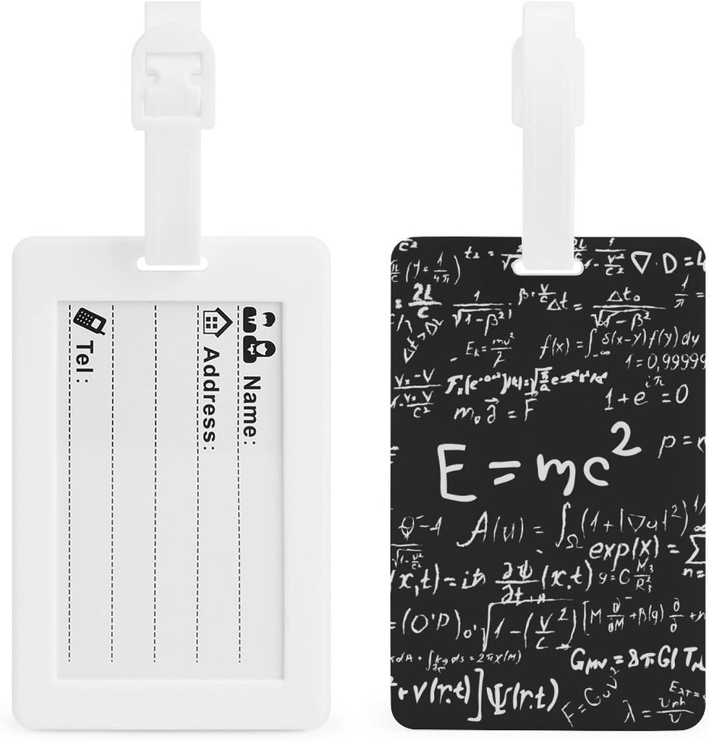 Physics and Math Science Formula Funny Luggage Case Tag Travel Bag Name ID Card Labels Suitcase Tags