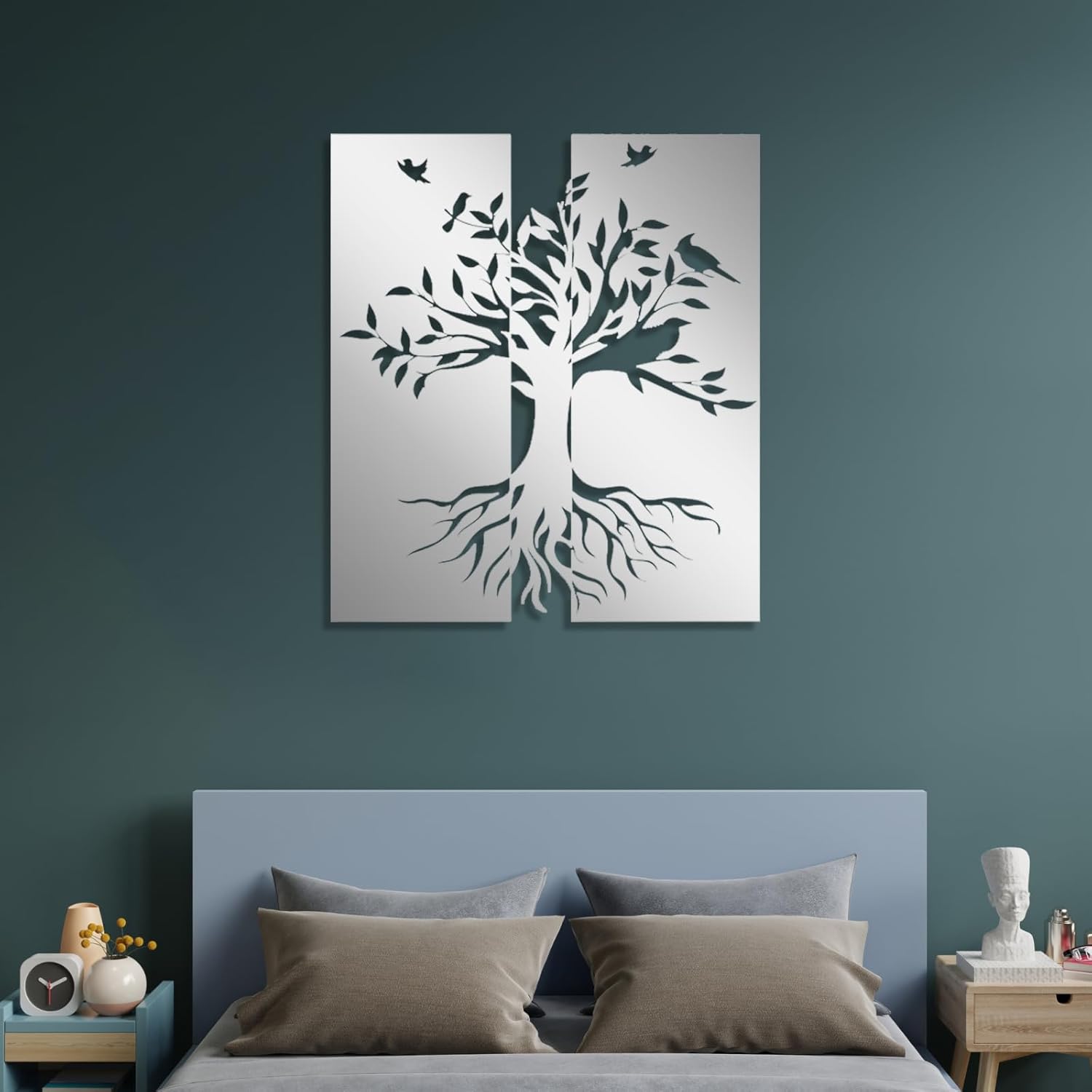 Árbol de la vida de gran tamaño, decoración de pared de metal, árbol de la vida, arte de pared de metal grande para colgar en la habitación del
