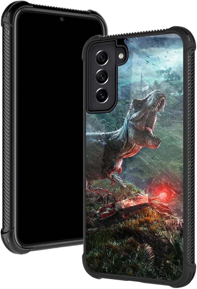 TnXee Funda compatible con Samsung Galaxy S21, Jurassic Dinosaur Galaxy S21 para niños, reforzar las cuatro esquinas, a prueba de golpes,