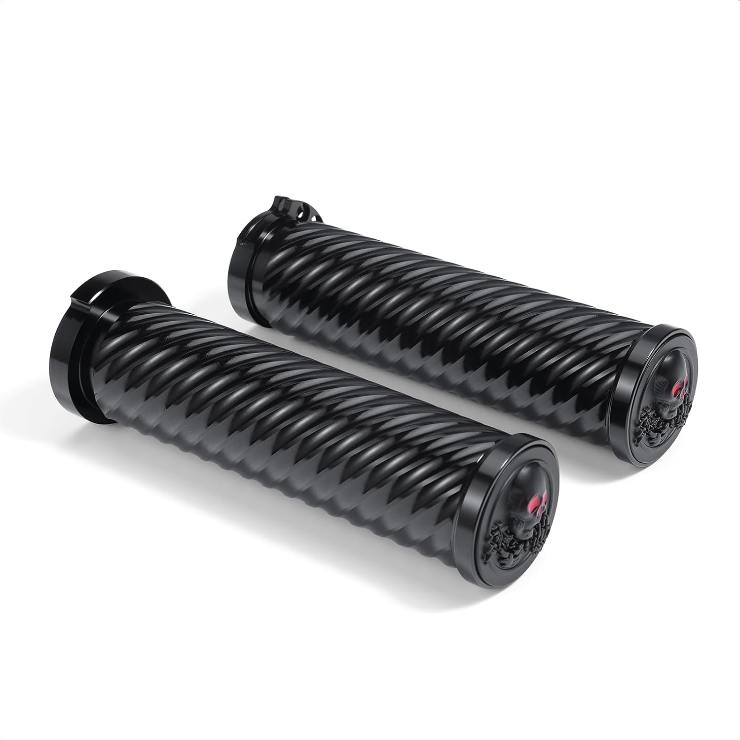 Manillar CNC de aluminio negro para motocicleta, agarre para Harley Sportster Touring Dyna Softail