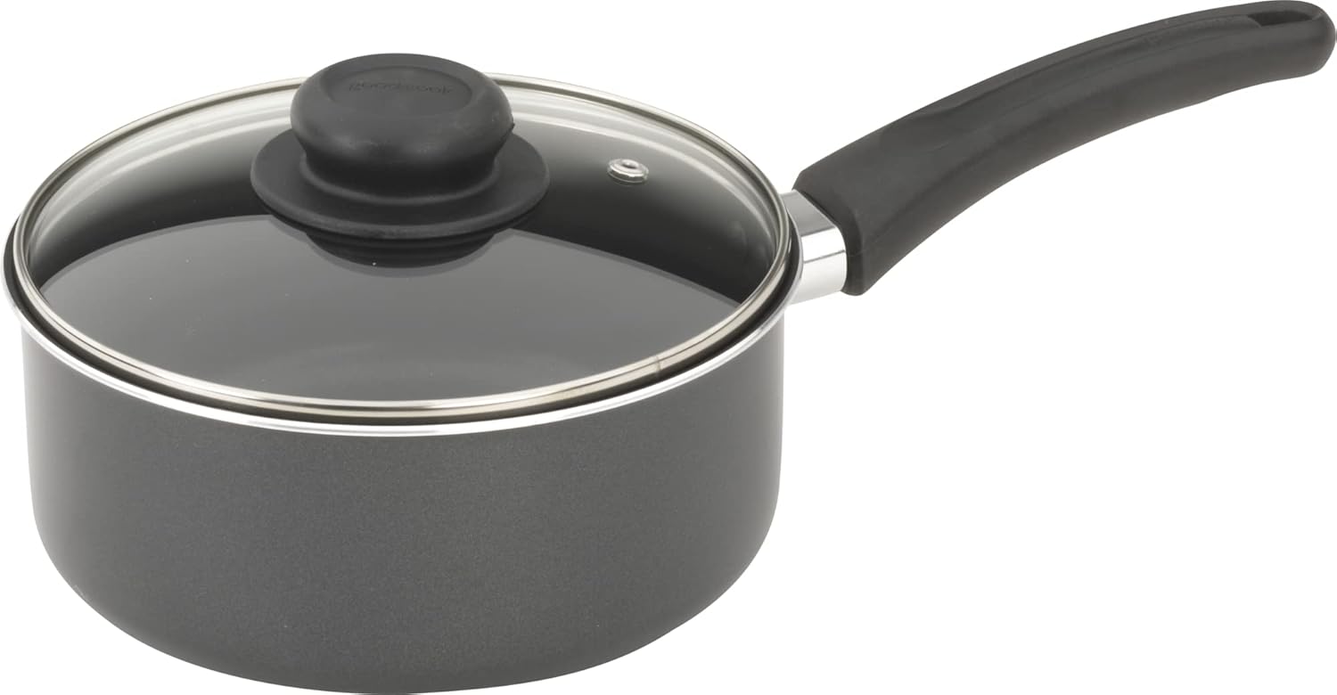 Utensilio de cocina Good Cook con tapa, 11 pulgadas, antiadherente, negro, Cacerola, S, No adhesivo negro