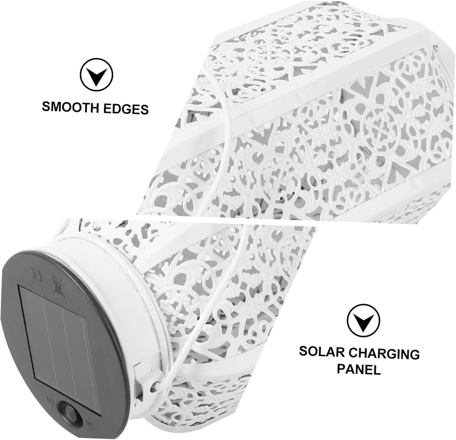 Housoutil Linterna decorativa de metal de luz solar, lámpara de proyector solar, lámpara de proyector solar para porche delantero, farol solar al