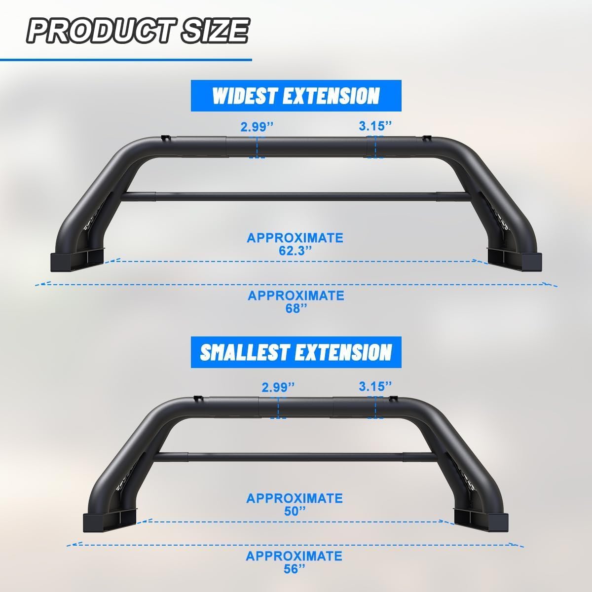 ROXX Barras antivuelco para camionetas universales, barra enrollable Sport Chase Rack para varios tipos de camionetas, Toyota Tacoma 2001-2023Toyota