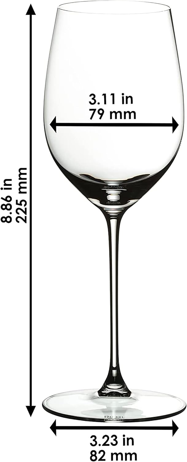 Riedel Veritas ViognierChardonnay – Juego de 2 copas de vino de cristal grabadas personalizadas de 13.05 onzas para Chardonnay, Pinot Grigio,