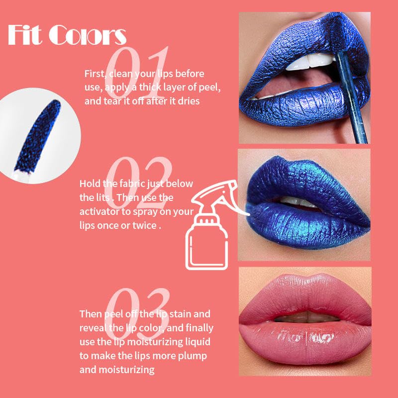 Peel Off Lip Stain – Lápiz labial para tatuaje, de larga duración, resistente al agua (cereza oscura #3)