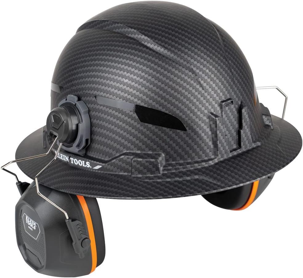 Klein Tools 80146 – Casco duro ventilado de ala completa con accesorio para orejeras, se adapta a cascos Klein Tools de ala completa, protección