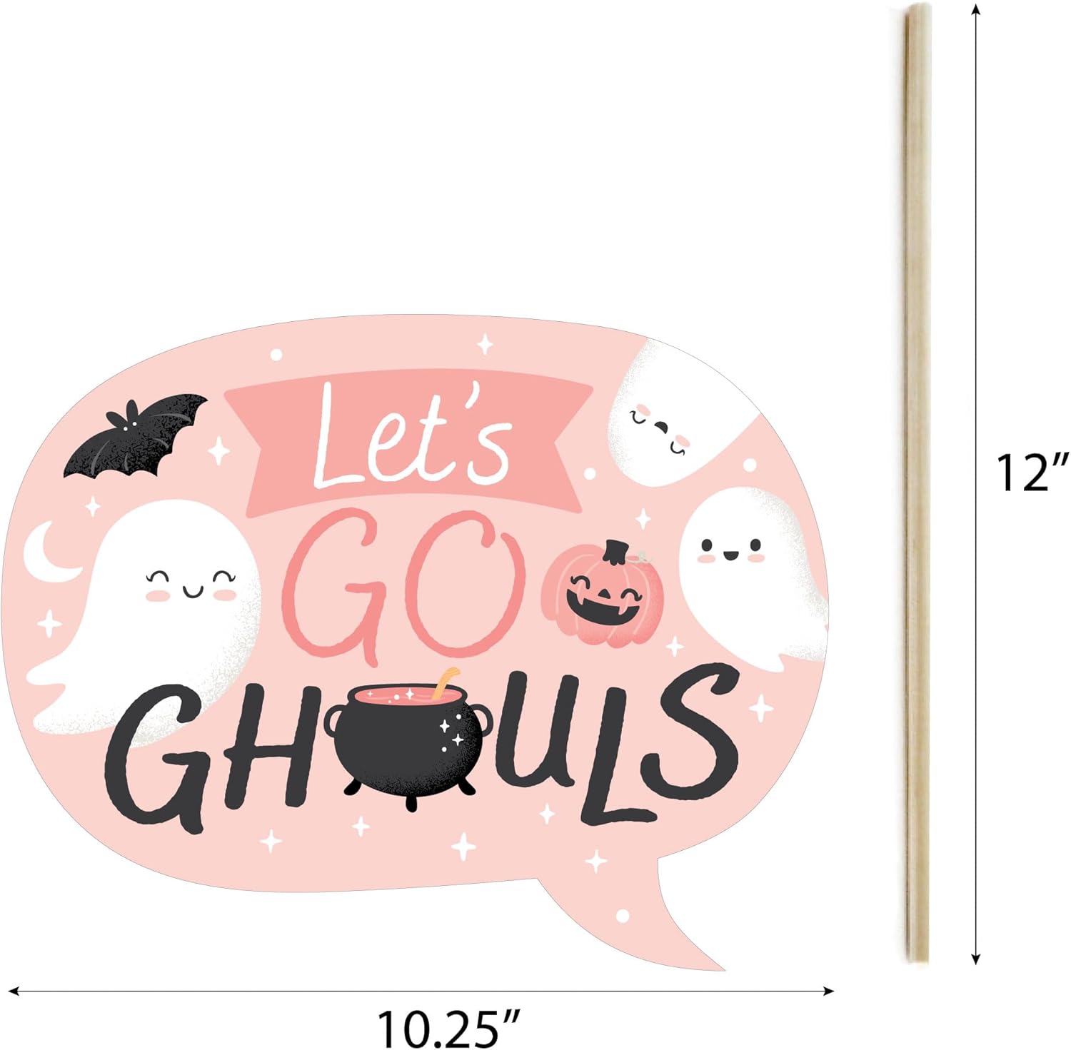 Big Dot of Happiness Pastel Halloween – Kit de accesorios para cabina de fotos de fiesta de calabaza rosa, 20 unidades
