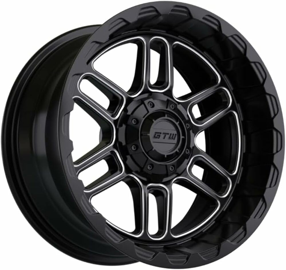 GTW Combo de ruedas y neumáticos para carrito de golf de 14 pulgadas  GTW Titan negro materuedas mecanizadas en neumáticos Predator todo terreno de