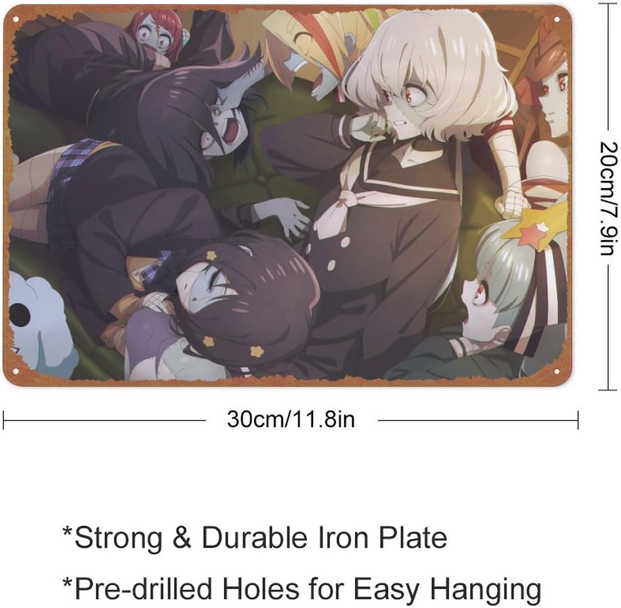 Junko Konno Tae Yamada Zombie Land Saga Romero Lily Hoshikawa Ai Mizuno Saki Nikaidou Sakura Minamoto Yuugiri – Cartel de metal vintage para pared,
