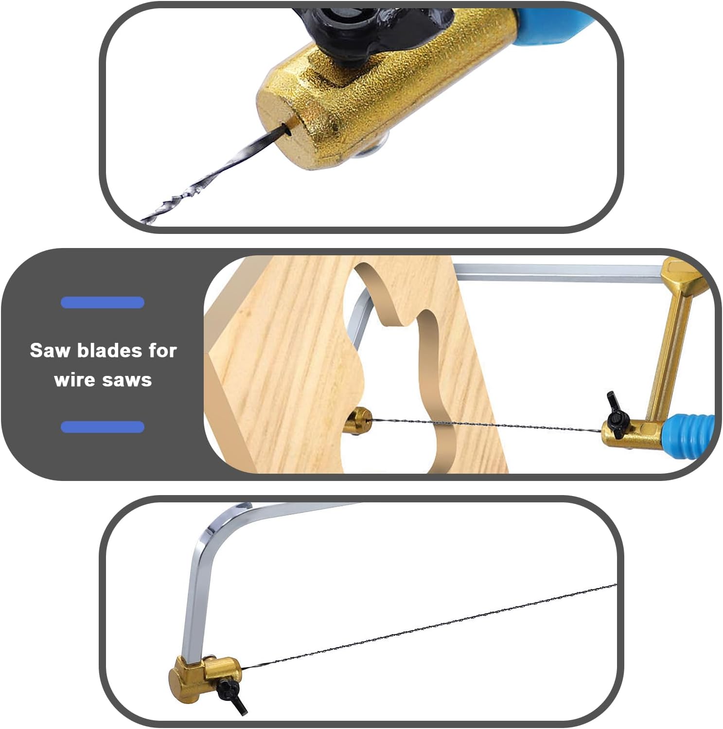 Create idea Juego de 24 hojas de sierra de desplazamiento con dientes en espiral para cortar madera, plástico, corte de madera, modelado,
