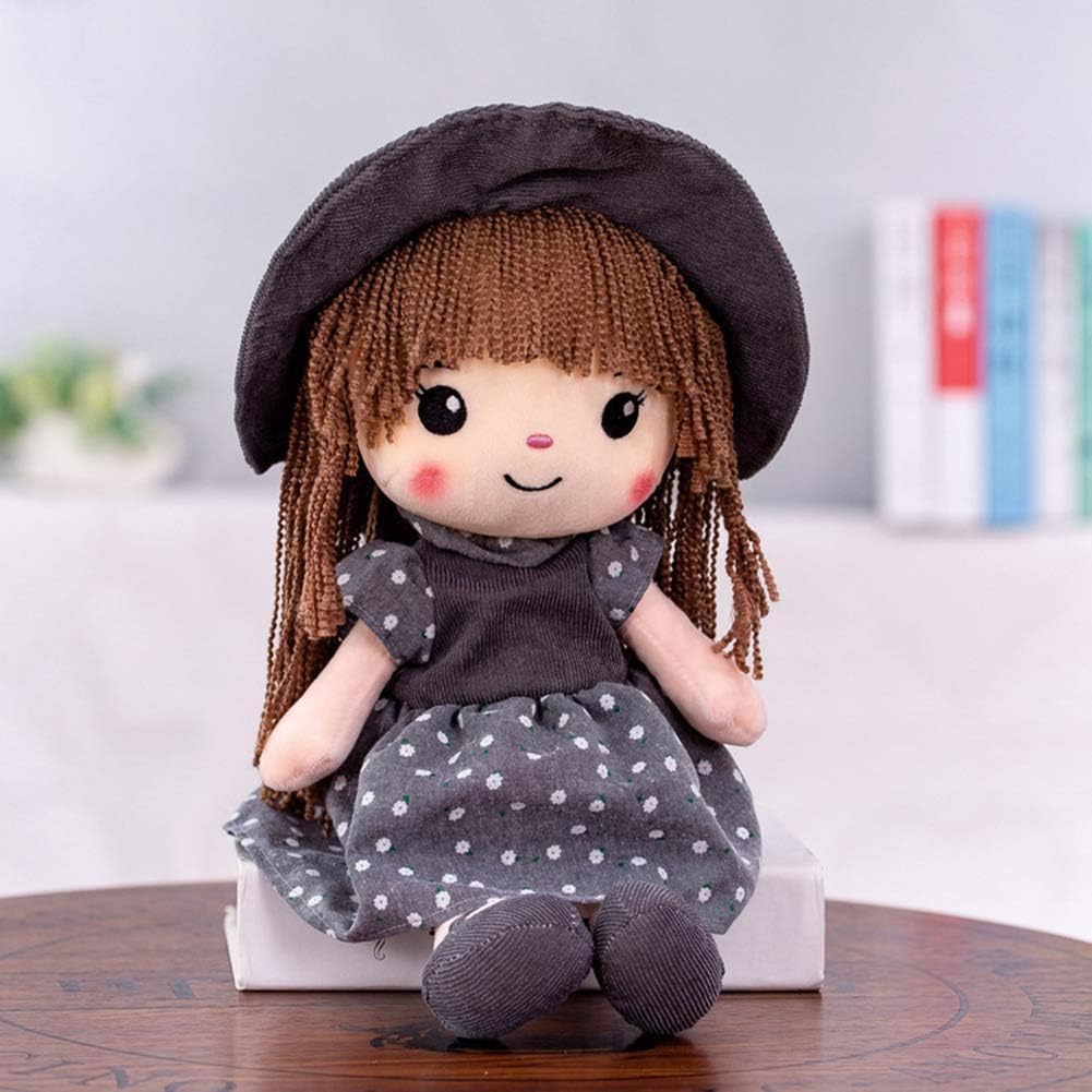 Muñeca de trapo esponjosa de 15.7 pulgadas, juguete de peluche suave, regalo con gorro, falda, juguete de peluche de princesa, lindas muñecas para