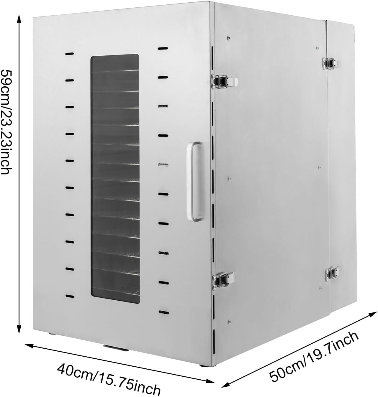 Deshidratador de alimentos de 16 bandejas para carne seca de acero inoxidable de 1500 W, máquina deshidratadora comercial de alimentos con