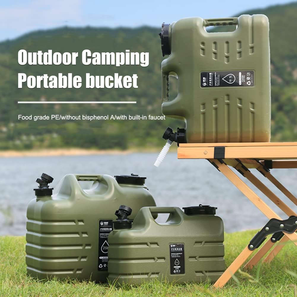 Contenedores de almacenamiento de agua, contenedor de agua para camping, tanque de agua portátil con grifo, cubo de campamento con jarra de agua de