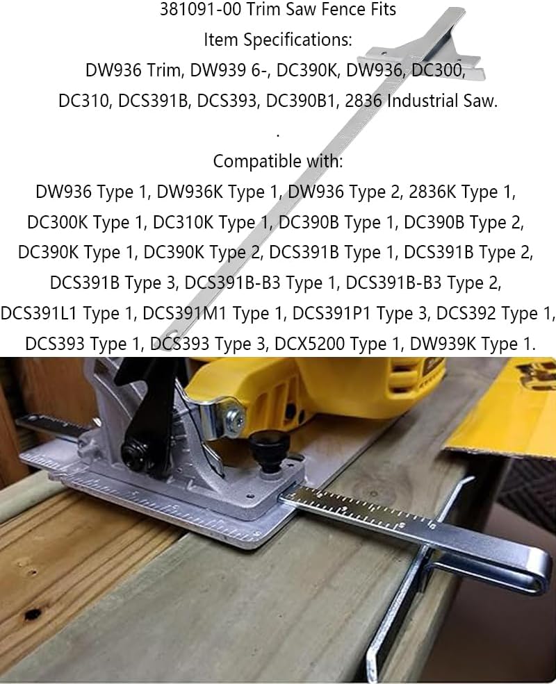 381091-00 Valla de sierra para sierra circular inalámbrica Dewalt Black & Decker