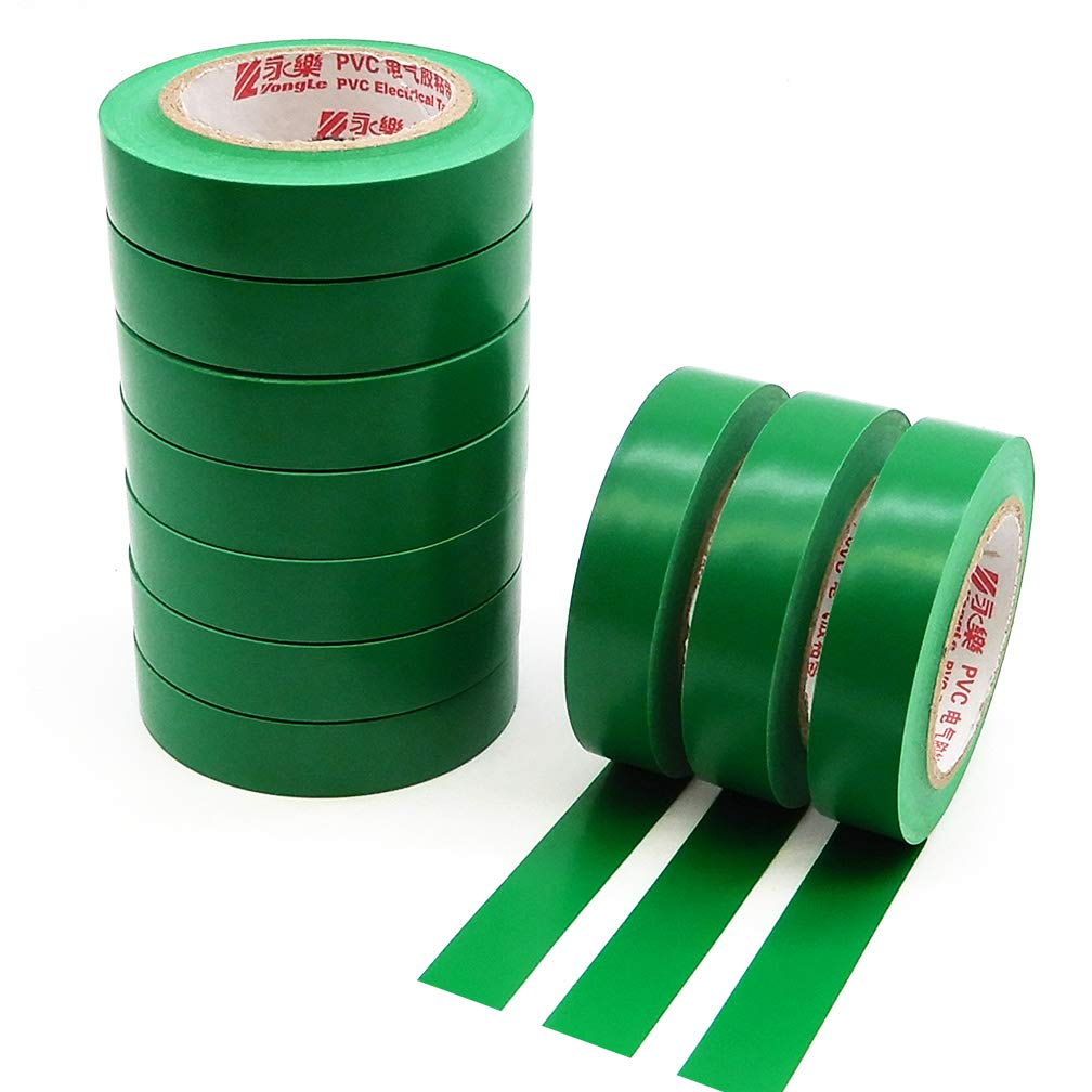 Maveek – 10 rollos de cinta aislante de PVC para aislamiento eléctrico, grado industrial de alta gama, clasificación UL de 176 grados y 600 voltios,