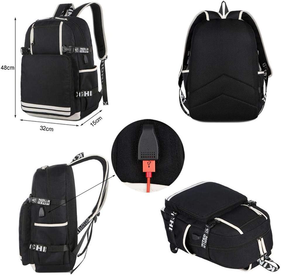 Death Note Anime – Mochila luminosa para laptop con puerto de carga USB, Luminoso 2, Mochilas Daypack