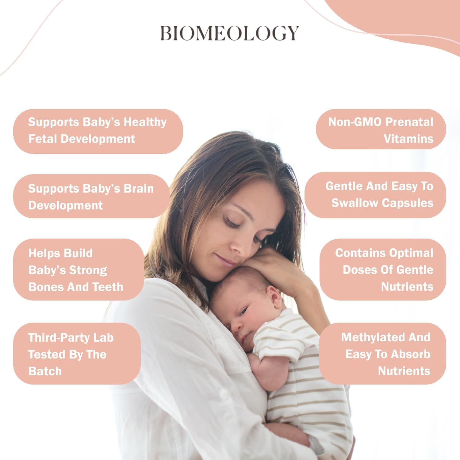 Vitaminas prenatales – Multivitamínico metilado para el embarazo con nutrientes biodisponibles – Nutrición para mamá y bebé, desarrollo fetal con