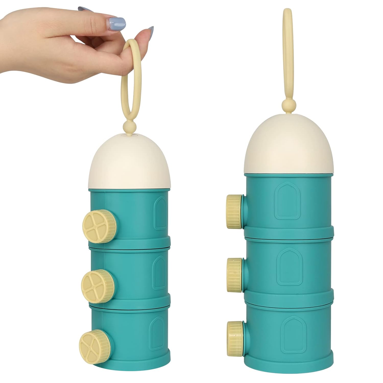 Accmor Dispensador de fórmula para bebés sobre la marcha, 3 capas apilables, antiderrames, para almacenamiento de aperitivos, leche en polvo,