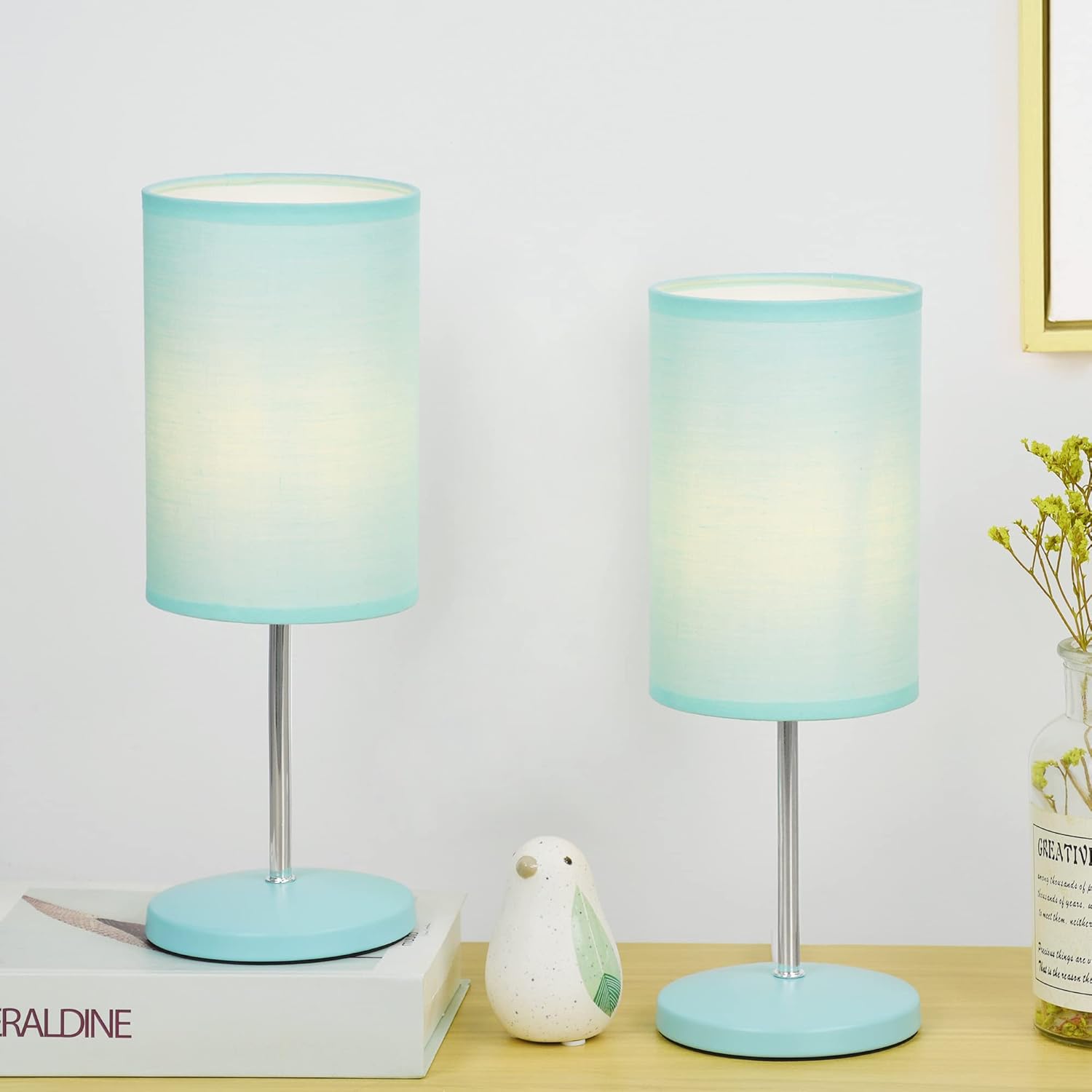 Lampwell Alee – Lámpara de mesa pequeña para sala de estar como lámpara de mesita de noche para dormitorio, juego de 2, lámpara de mesa moderna,