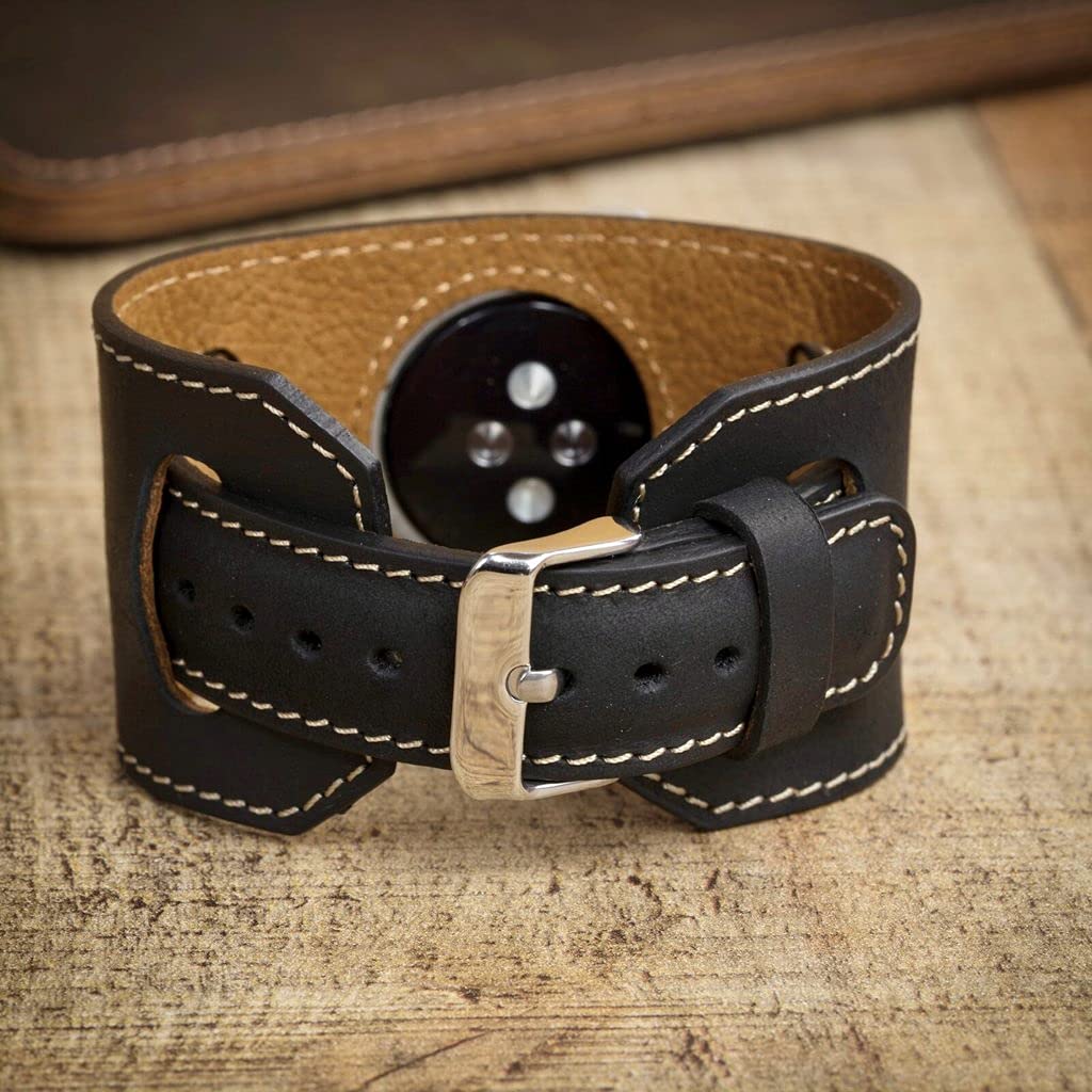 Cuff Watch Band Compatible with Apple 41mm for men & women, Handmade Genuine Leather, Compatible with iWatch Series 7 6 5 4 3 2 1 SE, Wrist Bracelet