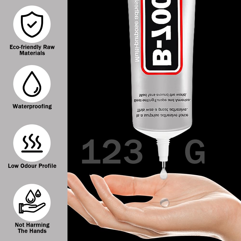 B-7000 – Pegamento B7000 de 3.7 fl oz, adhesivo industrial multiusos de alto grado B7000, adhesivos transparentes semifluidos adecuados para