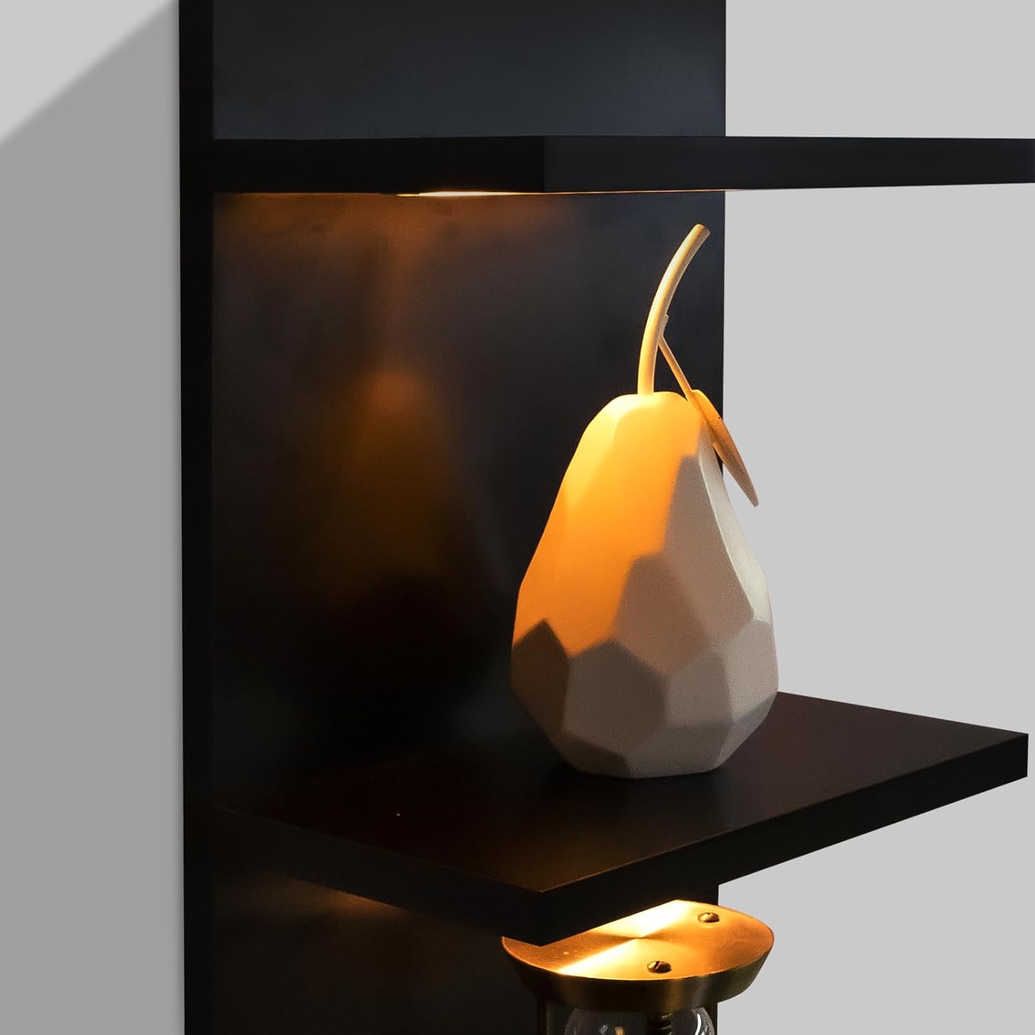 Estantes de pared de 5 niveles con luz LED, estante de columna vertical, almacenamiento flotante, organizador de decoración del hogar, estante de