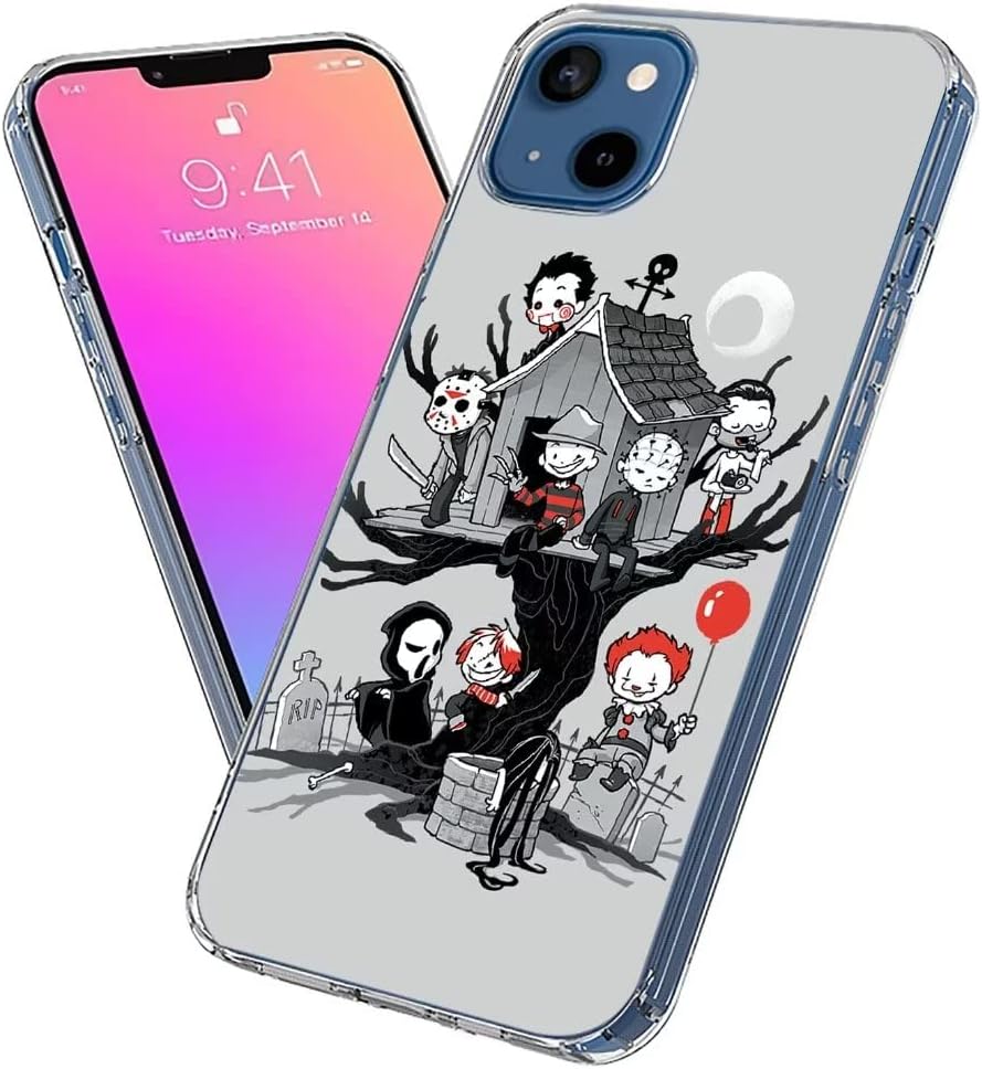 CAPRIZ Funda para teléfono de TPU suave y transparente para casa de disfraces, divertida, antiarañazos, compatible con iPhone 12 Mini, a la moda, a