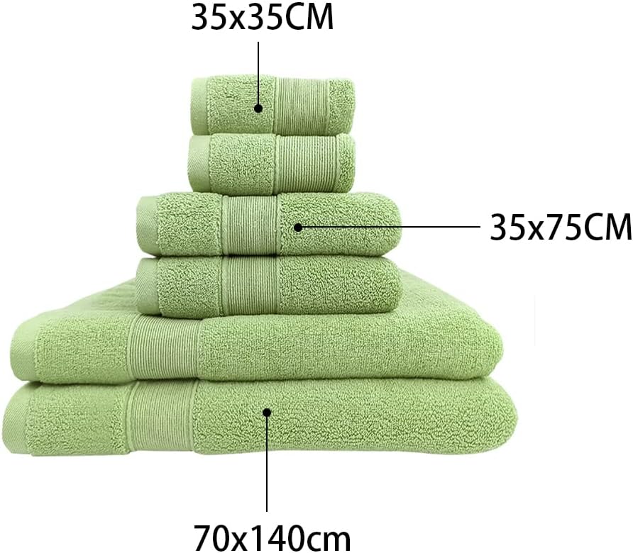 Juego de 6 toallas de baño para baño, juego de toallas de algodón suaves y cómodas, altamente absorbentes, 2 toallas de baño, 2 toallas de mano, 2
