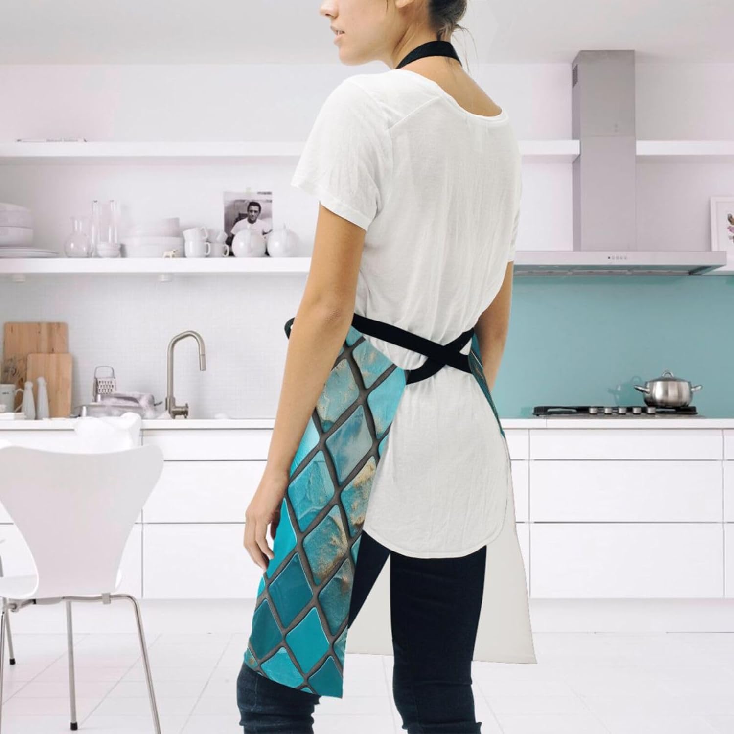 RPLIFE Delantales de cocina con muchos perros, delantales de cocina a prueba de agua, delantales para hombres para cocinar, delantales de trabajo