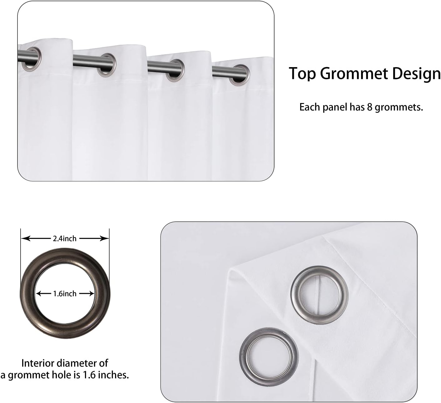 LORDTEX Cortinas de terciopelo blanco para sala de estar, cortinas opacas de terciopelo con aislamiento térmico para oscurecer la habitación, con